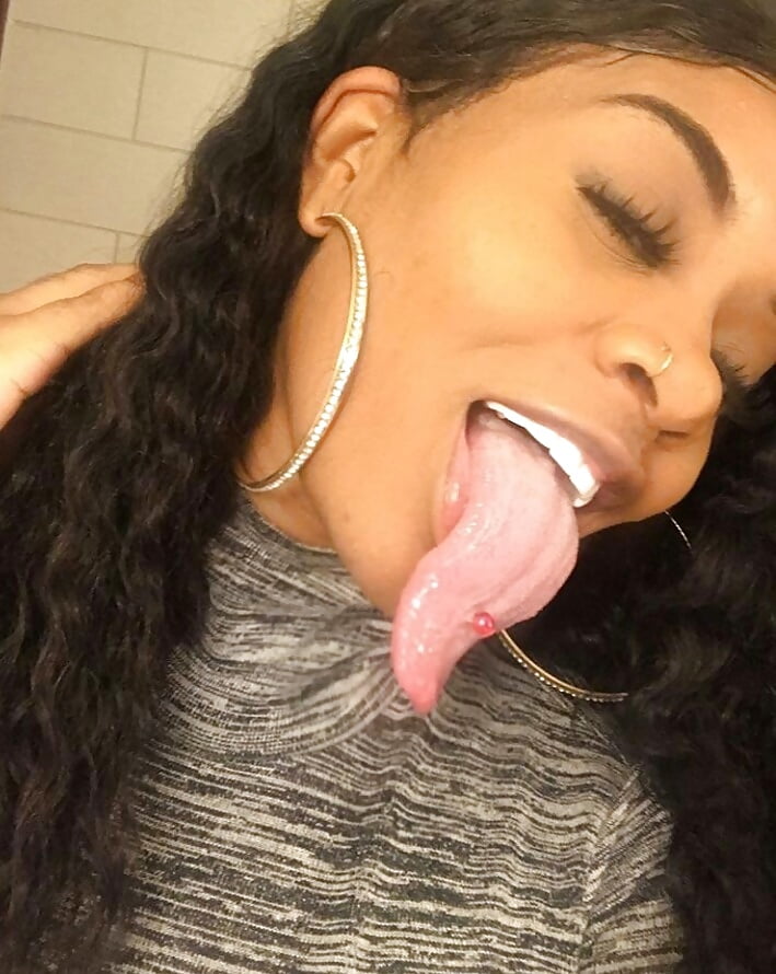 XXX woman with long tongue.