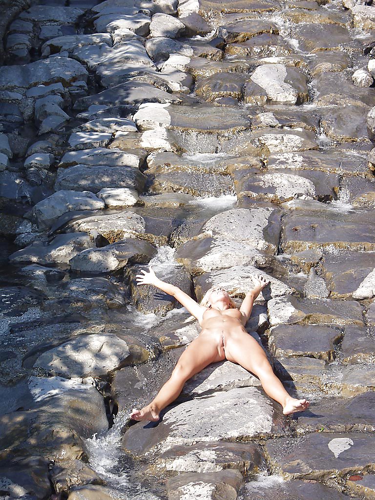 XXX Sexy German Blonde Amateur Bitch exposed in the Mountains