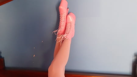 pink ankle boots         