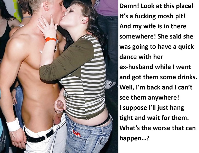 XXX Cuckold captions -- wife goes out 41434 image