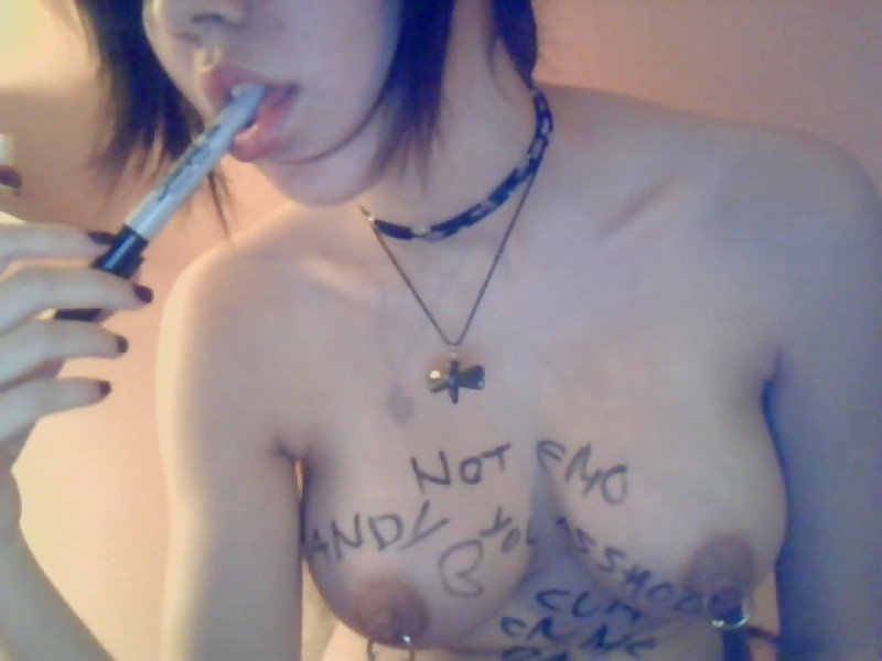 XXX Sluts with writing on them.