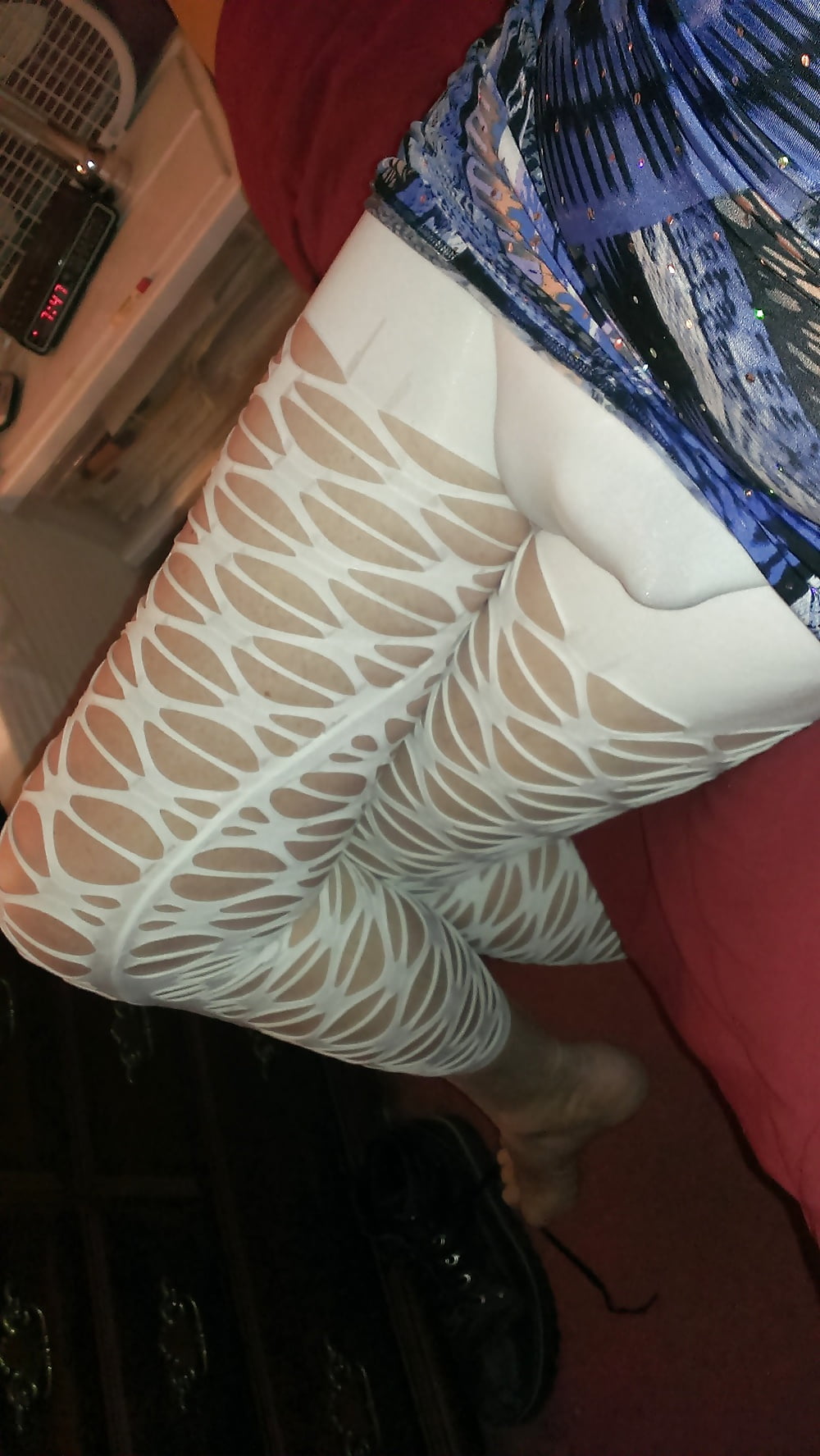 XXX black and white hole pantyhose