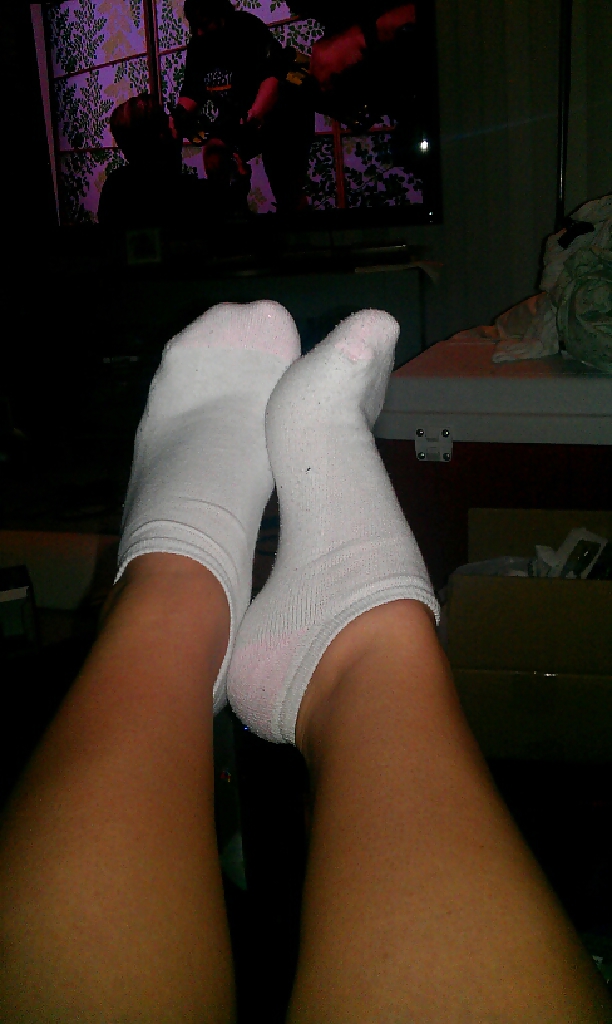 XXX EMILY'S STINKY WHITE ANKLE SOCKS