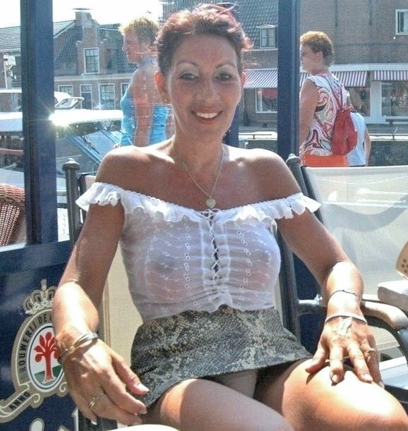 MILFS and wives wearing see through in public image