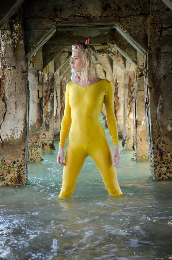 The Best Spandex I Have Found At Xh Yellow Wet Catsuit